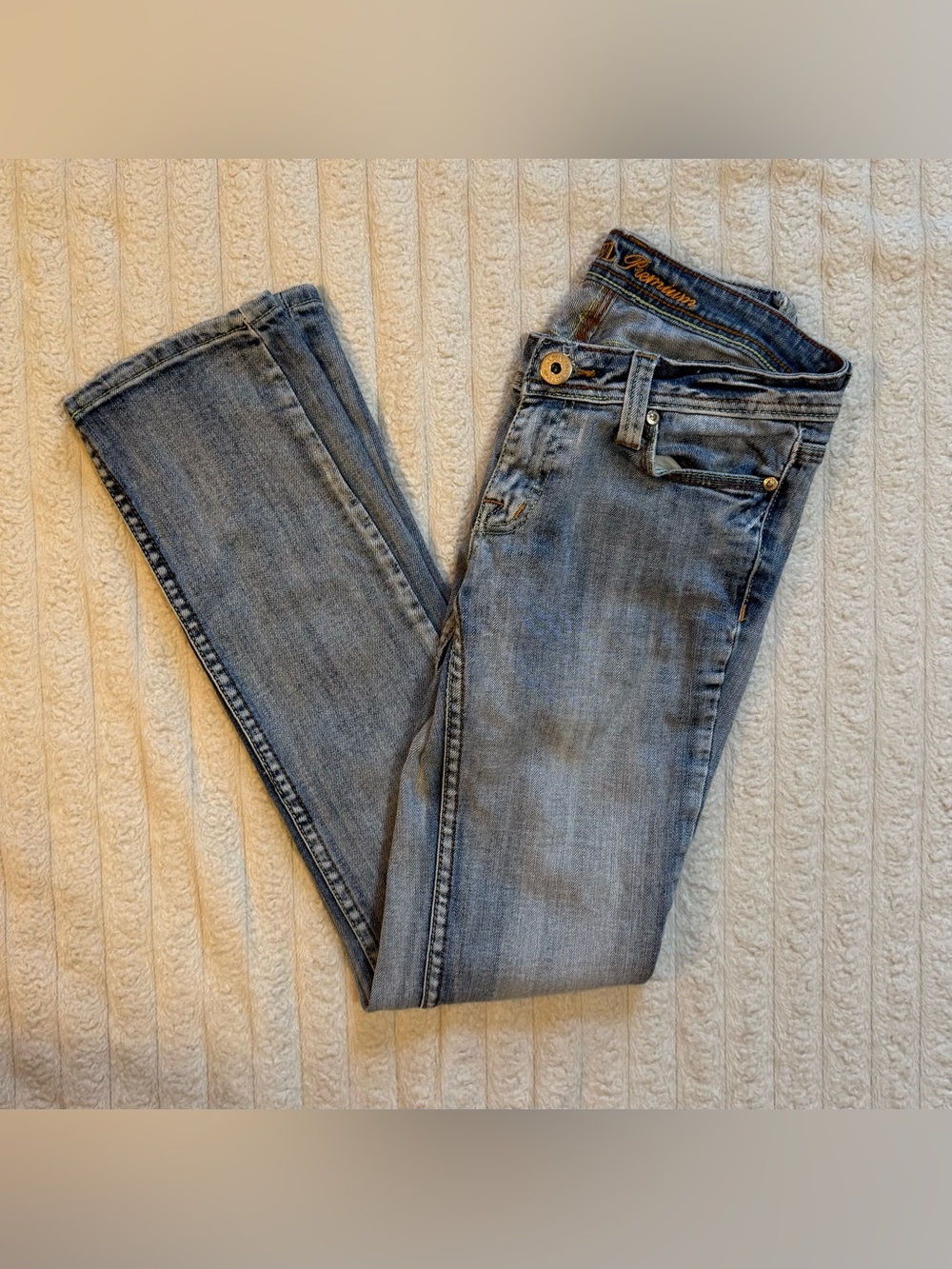 Y2K Angel Premium Low Rise Jeans Acid Wash